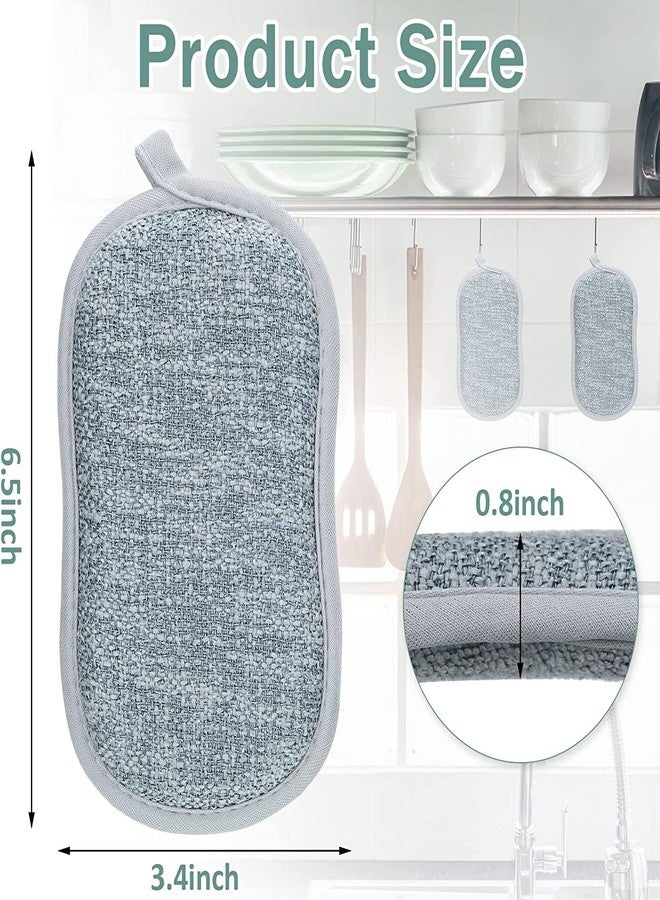 ARQIVO Multi Purpose Scrub Sponges Non Scratch Microfiber Sponge Cleaning Dish Scrubber Reusable Dish Sponges for Washing Dishes Along with Heavy Duty Scouring Power (Gray) (Pack of 2) - Image 3